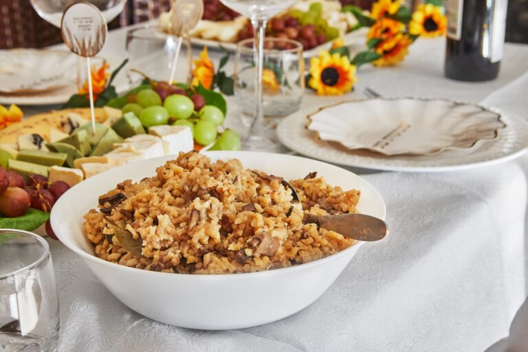 Festive Shavuot Table Setting with Wine